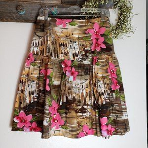 Spiegel Fit n Flare Skirt Floral n City Print  4